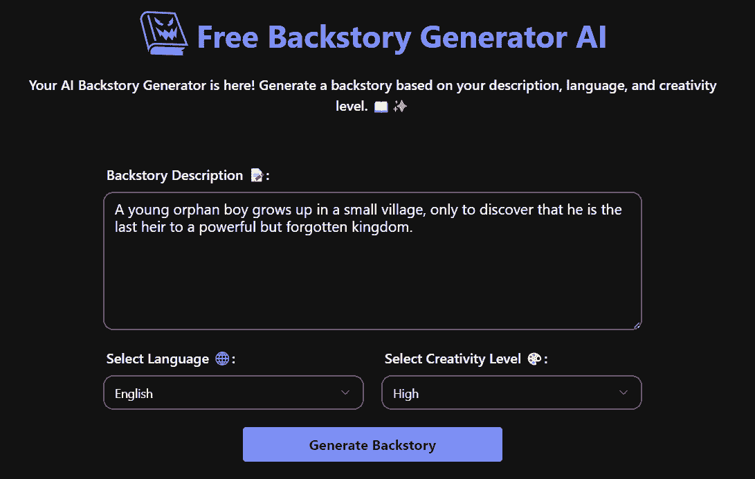 Conceptual image representing an AI Backstory Generator creating a character's history