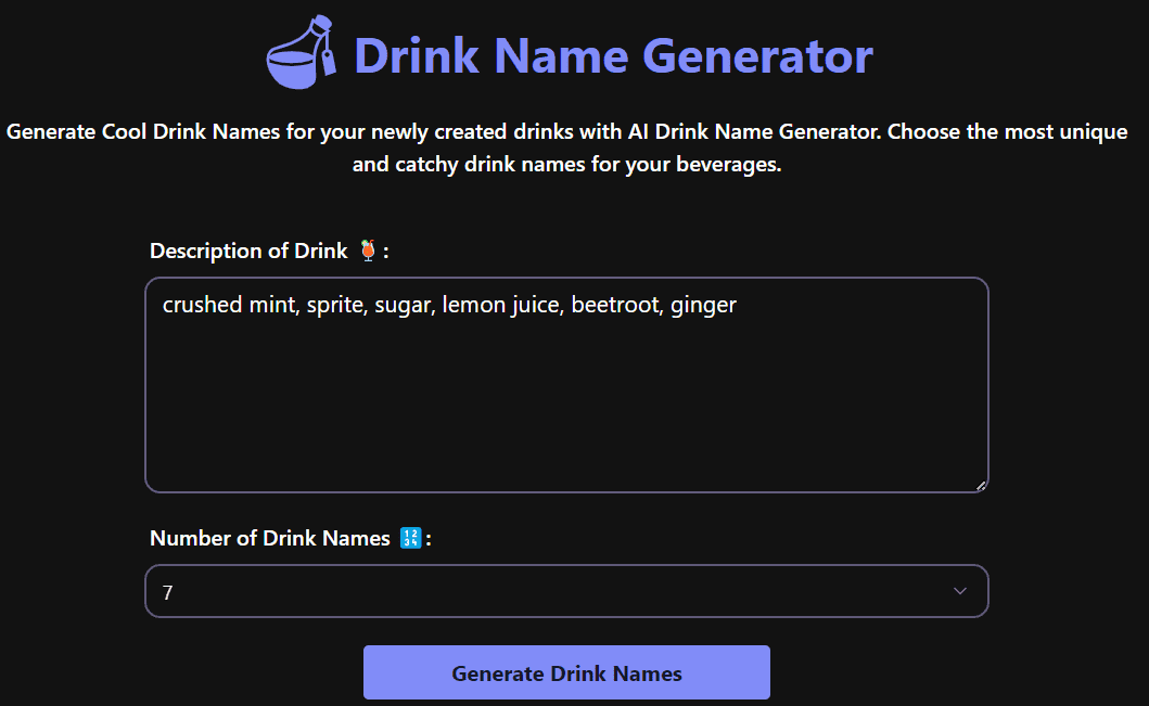 Drink Name Generator