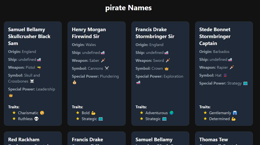 Legendary Pirate Name Generator | Your Pirate Name Awaits