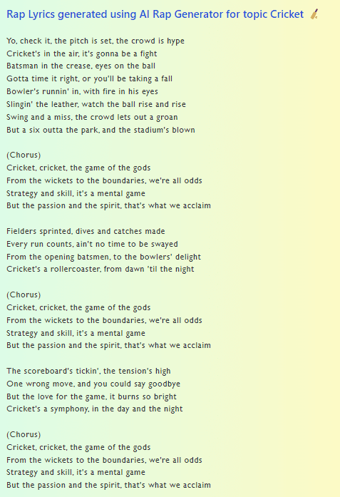 Rap Generator Example