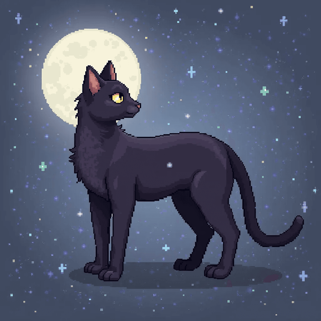 MoonWhisper 🌕  Description: Mysterious and wise, MoonWhisper is a skilled hunter who prefers to work alone. 🌙 Their quiet nature belies their sharp instincts and unwavering loyalty. 🦉  Traits & Skills: Hunting 🏹, Stealth 🥷, Loyalty 🦁  