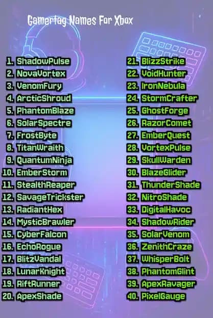 Xbox gamertag ideas including short, cool and gamer name examples