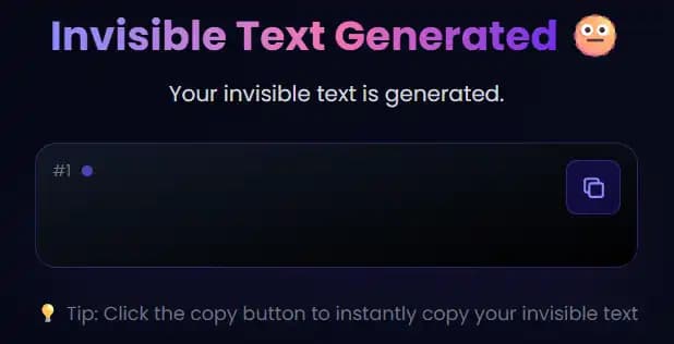 AI Invisible Character Generator