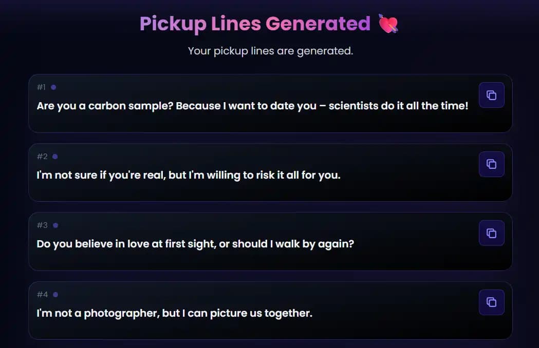 AI Pickup Lines Generator