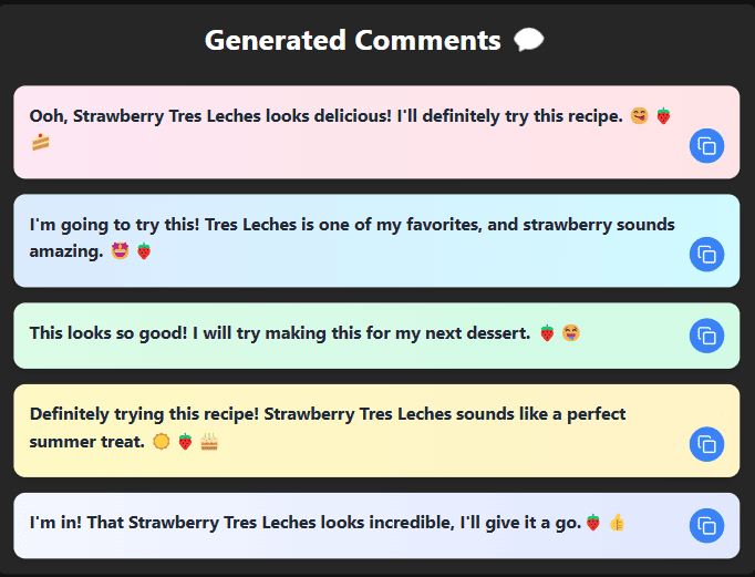 Comments Generator AI