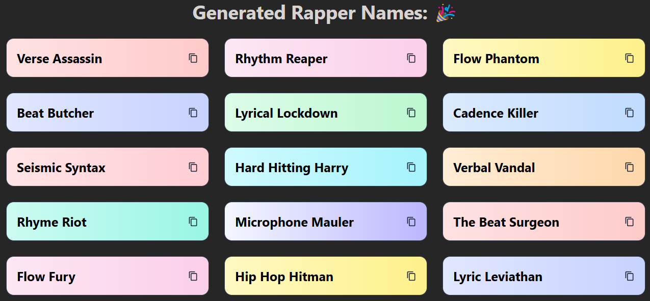 Rapper Name Generator