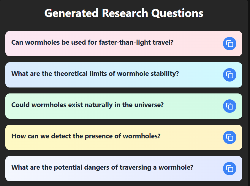AI Research Questions Generator